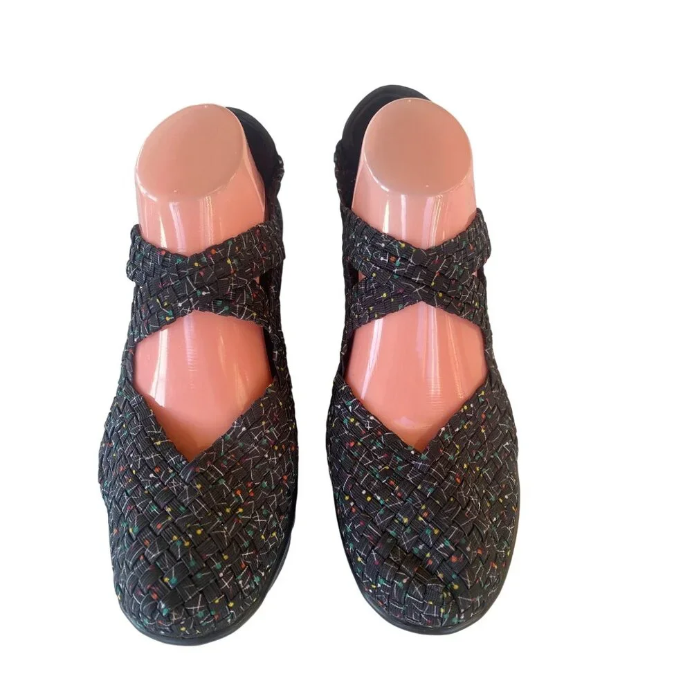 BERNIE MEV Women's 41 Cleopatra Pops Fabric Wedge Shoes US 11 Black - Picture 11 of 11